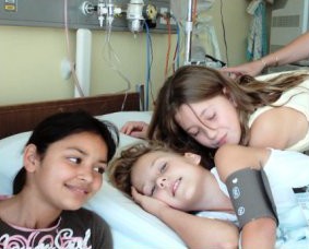 Gioia with her sister Olivia (right) and friend
